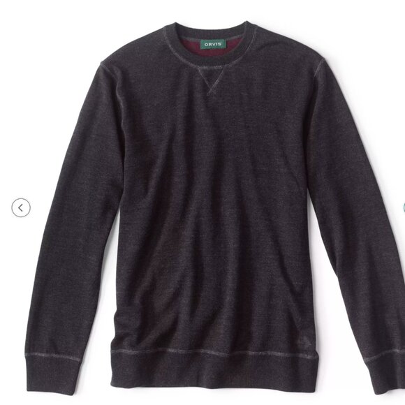 Orvis Other - NWT Mens Orvis Eco Friendly Merino Wool Crewneck Sweater Charcoal Gray Size M